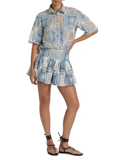 Poupette St Barth Women's Java Embellished Button-Front Shirt | Thumbnail 2 Poupette St Barth Women's Java Embellished Button-Front Shirt | Thumbnail 2