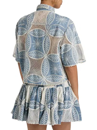 Poupette St Barth Women's Java Embellished Button-Front Shirt | Thumbnail 5 Poupette St Barth Women's Java Embellished Button-Front Shirt | Thumbnail 5