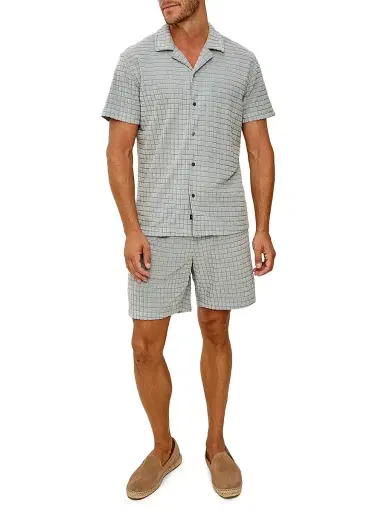 Rails Men's Maverick Silverline Grid Camp Shirt - Silverline Blue Grid | Thumbnail 2 Rails Men's Maverick Silverline Grid Camp Shirt - Silverline Blue Grid | Thumbnail 2