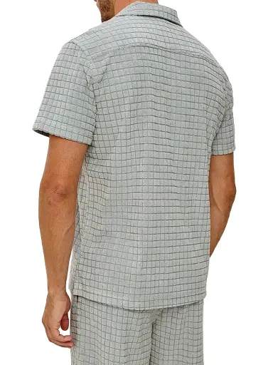 Rails Men's Maverick Silverline Grid Camp Shirt - Silverline Blue Grid | Thumbnail 5 Rails Men's Maverick Silverline Grid Camp Shirt - Silverline Blue Grid | Thumbnail 5