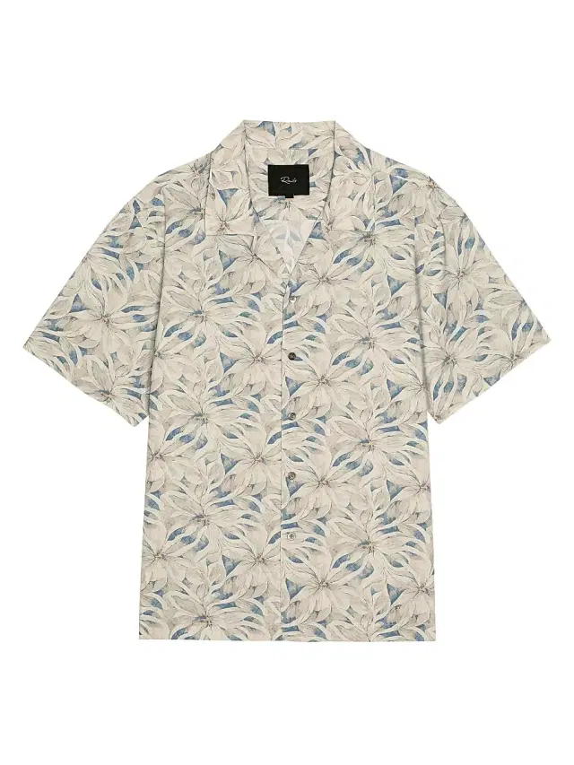 Rails Men's Rhodes Callalily Camp Shirt - Callalily Cream