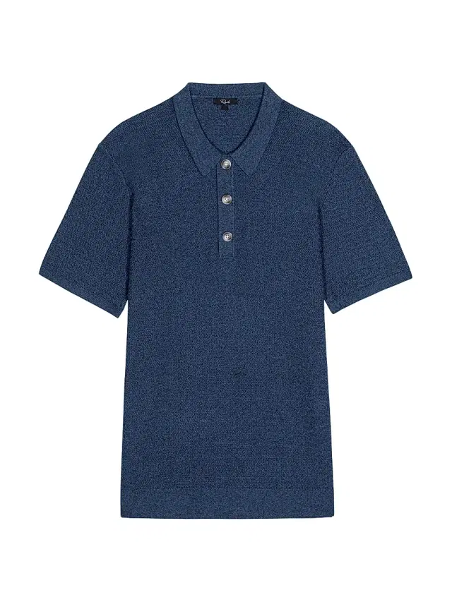 Men's Nathan Cotton-Cashmere Herringbone Knit Polo Shirt - Harbour