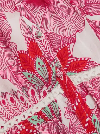 Poupette St Barth Women's Kora Floral Cap-Sleeve Shirtdress - Pink Padang | Thumbnail 7 Poupette St Barth Women's Kora Floral Cap-Sleeve Shirtdress - Pink Padang | Thumbnail 7