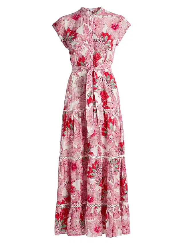 Poupette St Barth Women's Kora Floral Cap-Sleeve Shirtdress - Pink Padang