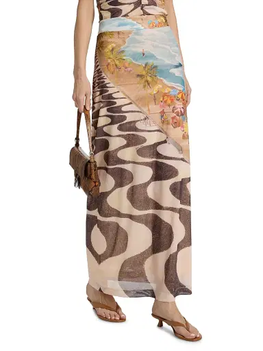 Farm Rio Women's Copacabana Beach Printed Maxi Skirt - Size XL | Thumbnail 3 Farm Rio Women's Copacabana Beach Printed Maxi Skirt - Size XL | Thumbnail 3