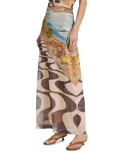Farm Rio Women's Copacabana Beach Printed Maxi Skirt - Size XL | Thumbnail 4 Farm Rio Women's Copacabana Beach Printed Maxi Skirt - Size XL | Thumbnail 4