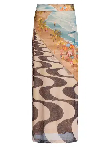 Farm Rio Women's Copacabana Beach Printed Maxi Skirt - Size XL | Thumbnail 1 Farm Rio Women's Copacabana Beach Printed Maxi Skirt - Size XL | Thumbnail 1