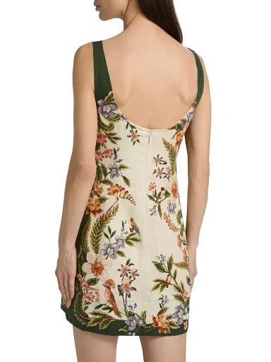 Farm Rio Women's Nature Sand Floral Linen Minidress - Sand - Size XL | Thumbnail 5 Farm Rio Women's Nature Sand Floral Linen Minidress - Sand - Size XL | Thumbnail 5