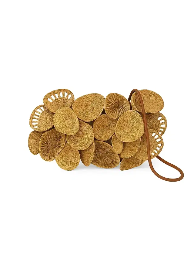 Farm Rio Women's Raffia Flower Clutch - Natural