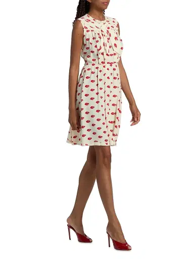 Marc Jacobs Women's Lips Pleated Midi-Dress - Multi | Thumbnail 2 Marc Jacobs Women's Lips Pleated Midi-Dress - Multi | Thumbnail 2