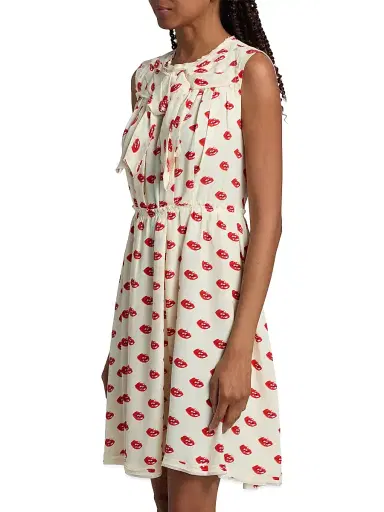 Marc Jacobs Women's Lips Pleated Midi-Dress - Multi | Thumbnail 4 Marc Jacobs Women's Lips Pleated Midi-Dress - Multi | Thumbnail 4