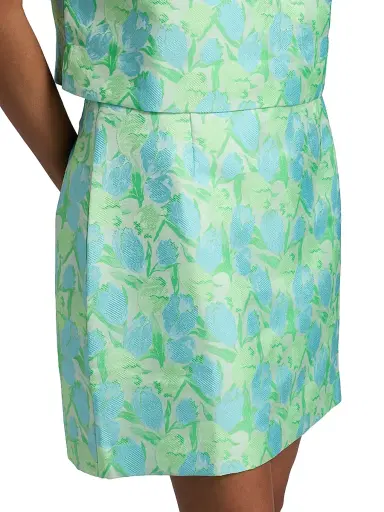 Lilly Pulitzer Women's Kels Floral Jacquard Miniskirt - Capri Blue - Size 14 | Thumbnail 6 Lilly Pulitzer Women's Kels Floral Jacquard Miniskirt - Capri Blue - Size 14 | Thumbnail 6