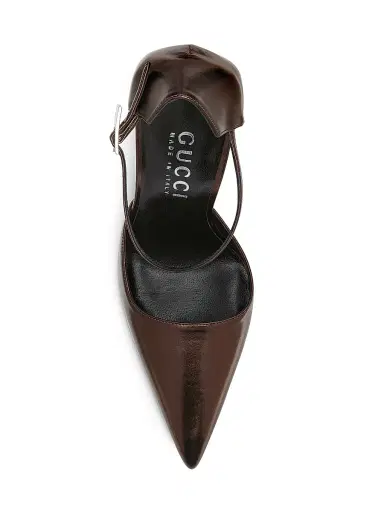 Gucci Women's Trinity 110MM Leather Pumps - Tabac - Size 12 | Thumbnail 4
