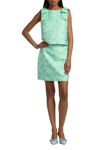 Lilly Pulitzer Women's Annaleese Jacquard Bow Crop Top | Thumbnail 2 Lilly Pulitzer Women's Annaleese Jacquard Bow Crop Top | Thumbnail 2