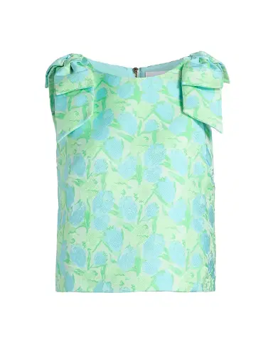 Lilly Pulitzer Women's Annaleese Jacquard Bow Crop Top | Thumbnail 1 Lilly Pulitzer Women's Annaleese Jacquard Bow Crop Top | Thumbnail 1