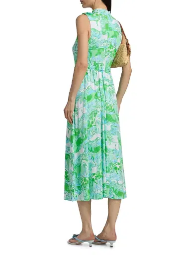 Lilly Pulitzer Women's Colman Belted Midi Dress - Capri Blue Galloping Gals - Size 14 | Thumbnail 5 Lilly Pulitzer Women's Colman Belted Midi Dress - Capri Blue Galloping Gals - Size 14 | Thumbnail 5