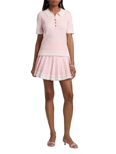 Lilly Pulitzer Women's Suzette Striped Sweater Skort - Pink Muse White Tipping - Size XL | Thumbnail 2 Lilly Pulitzer Women's Suzette Striped Sweater Skort - Pink Muse White Tipping - Size XL | Thumbnail 2
