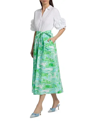 Lilly Pulitzer Women's Sonaire Midi Shirtdress - Capri Blue Galloping Gals - Size 12 | Thumbnail 2 Lilly Pulitzer Women's Sonaire Midi Shirtdress - Capri Blue Galloping Gals - Size 12 | Thumbnail 2