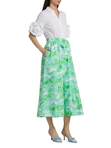 Lilly Pulitzer Women's Sonaire Midi Shirtdress - Capri Blue Galloping Gals - Size 12 | Thumbnail 4 Lilly Pulitzer Women's Sonaire Midi Shirtdress - Capri Blue Galloping Gals - Size 12 | Thumbnail 4