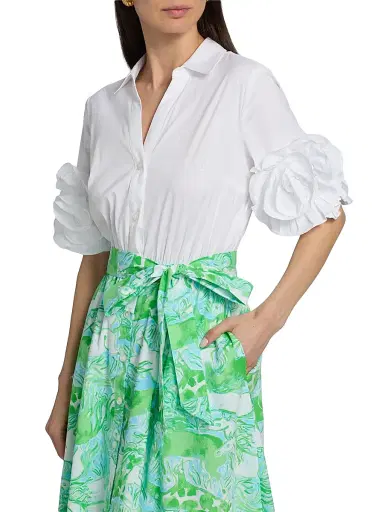 Lilly Pulitzer Women's Sonaire Midi Shirtdress - Capri Blue Galloping Gals - Size 12 | Thumbnail 6 Lilly Pulitzer Women's Sonaire Midi Shirtdress - Capri Blue Galloping Gals - Size 12 | Thumbnail 6