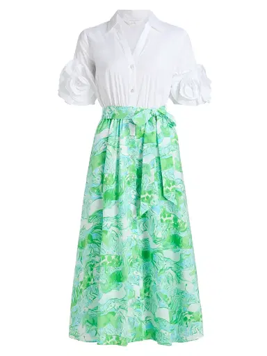 Lilly Pulitzer Women's Sonaire Midi Shirtdress - Capri Blue Galloping Gals - Size 12 | Thumbnail 1 Lilly Pulitzer Women's Sonaire Midi Shirtdress - Capri Blue Galloping Gals - Size 12 | Thumbnail 1