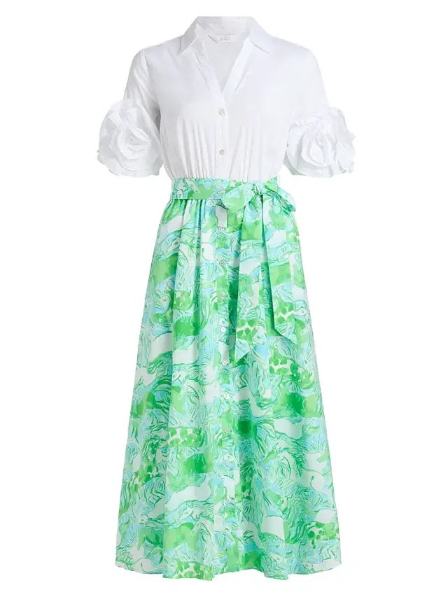 Women's Sonaire Midi Shirtdress - Capri Blue Galloping Gals