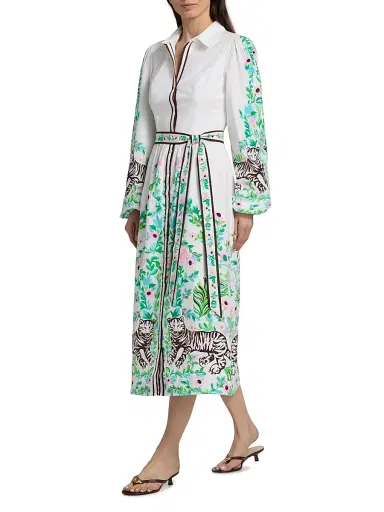 Lilly Pulitzer Women's Luanne Stretch Midi Shirtdress - Resort White Royal - Size 16 | Thumbnail 2 Lilly Pulitzer Women's Luanne Stretch Midi Shirtdress - Resort White Royal - Size 16 | Thumbnail 2