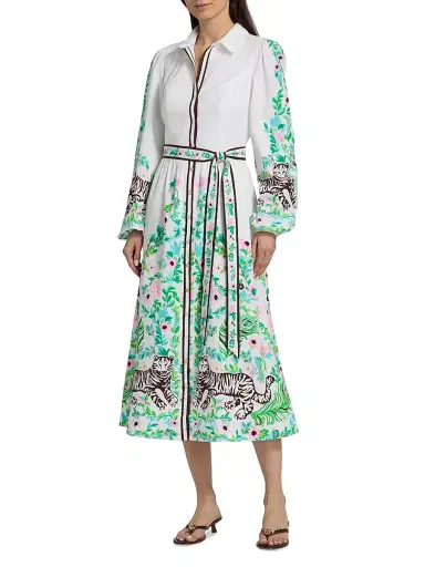 Lilly Pulitzer Women's Luanne Stretch Midi Shirtdress - Resort White Royal - Size 16 | Thumbnail 3 Lilly Pulitzer Women's Luanne Stretch Midi Shirtdress - Resort White Royal - Size 16 | Thumbnail 3