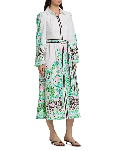Lilly Pulitzer Women's Luanne Stretch Midi Shirtdress - Resort White Royal - Size 16 | Thumbnail 4 Lilly Pulitzer Women's Luanne Stretch Midi Shirtdress - Resort White Royal - Size 16 | Thumbnail 4