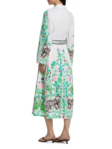 Lilly Pulitzer Women's Luanne Stretch Midi Shirtdress - Resort White Royal - Size 16 | Thumbnail 5 Lilly Pulitzer Women's Luanne Stretch Midi Shirtdress - Resort White Royal - Size 16 | Thumbnail 5