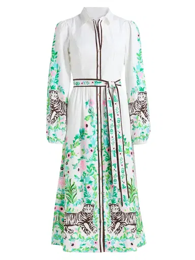 Lilly Pulitzer Women's Luanne Stretch Midi Shirtdress - Resort White Royal - Size 16 | Thumbnail 1 Lilly Pulitzer Women's Luanne Stretch Midi Shirtdress - Resort White Royal - Size 16 | Thumbnail 1