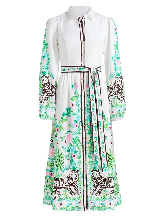 Lilly Pulitzer Women's Luanne Stretch Midi Shirtdress - Resort White Royal