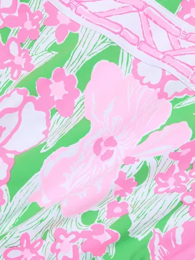 Lilly Pulitzer Women's Palma Floral One-Piece Swimsuit - Putting Green Hannah - Size 12 | Thumbnail 6