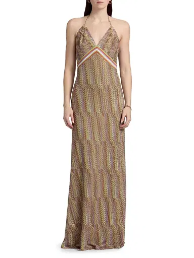 Ramy Brook Women's Rosalind Metallic Weave Maxi Dress | Thumbnail 3
