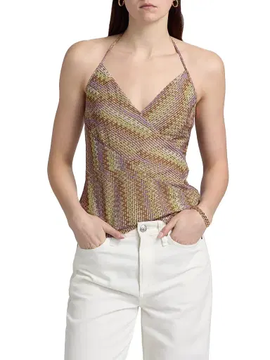 Ramy Brook Women's Mallie Metallic Weave Tank - Multi Lurex Knit - Size XL | Thumbnail 3