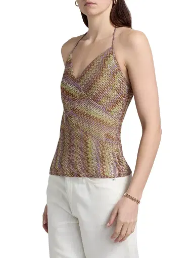 Ramy Brook Women's Mallie Metallic Weave Tank - Multi Lurex Knit - Size XL | Thumbnail 4