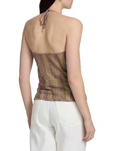 Ramy Brook Women's Mallie Metallic Weave Tank - Multi Lurex Knit - Size XL | Thumbnail 5