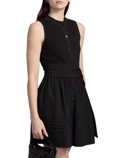 Ramy Brook Women's Orla Cotton-Blend Belted Minidress - Black - Size XL | Thumbnail 4 Ramy Brook Women's Orla Cotton-Blend Belted Minidress - Black - Size XL | Thumbnail 4