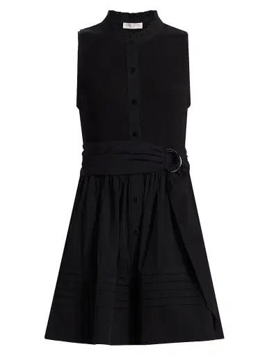 Ramy Brook Women's Orla Cotton-Blend Belted Minidress - Black - Size XL | Thumbnail 1 Ramy Brook Women's Orla Cotton-Blend Belted Minidress - Black - Size XL | Thumbnail 1