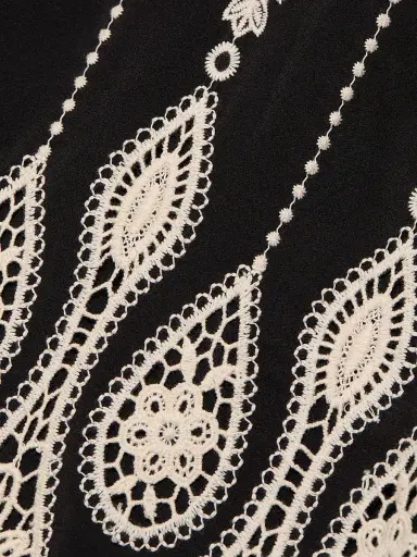 Ramy Brook Women's Bettie Embroidered Top - Black Lace - Size Large | Thumbnail 7
