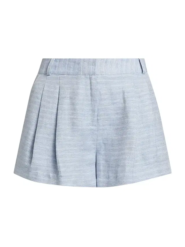 Women's Winifred Textured Linen-Blend Shorts - Bazaar Blue Linen