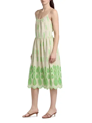 Ramy Brook Women's Sandra Embroidered Midi Dress - Bright Lime Lace - Size XXL | Thumbnail 4