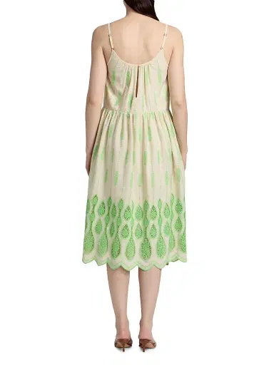 Ramy Brook Women's Sandra Embroidered Midi Dress - Bright Lime Lace - Size XXL | Thumbnail 5
