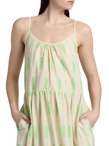 Ramy Brook Women's Sandra Embroidered Midi Dress - Bright Lime Lace - Size XXL | Thumbnail 6