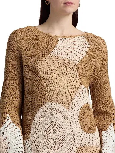 Ramy Brook Women's Carina Colorblocked Crochet Mini Dress - Sandstone Multi Colorblock - Size Large | Thumbnail 6 Ramy Brook Women's Carina Colorblocked Crochet Mini Dress - Sandstone Multi Colorblock - Size Large | Thumbnail 6