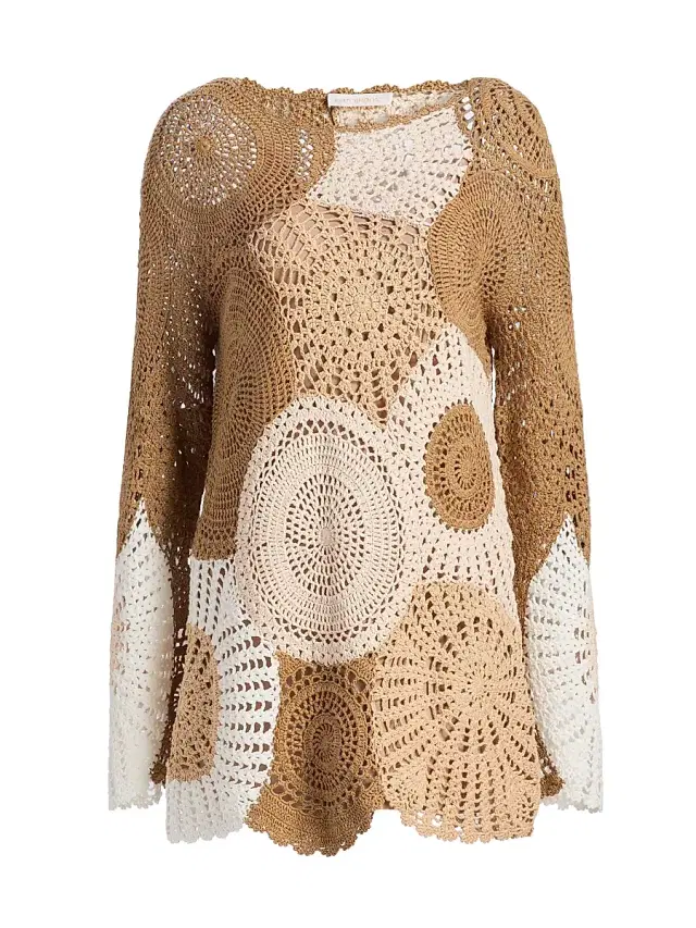 Women's Carina Colorblocked Crochet Mini Dress - Sandstone Multi Colorblock