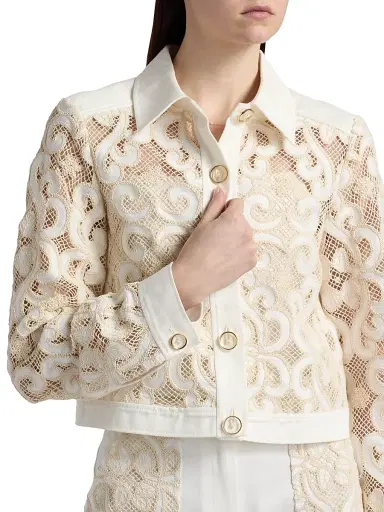 Ramy Brook Women's Saphire Embroidered Denim Jacket | Thumbnail 6