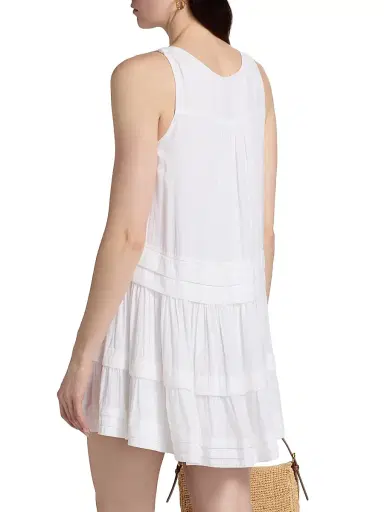 Ramy Brook Women's Paola Pintuck Mini Dress - Ivory - Size XL | Thumbnail 5 Ramy Brook Women's Paola Pintuck Mini Dress - Ivory - Size XL | Thumbnail 5