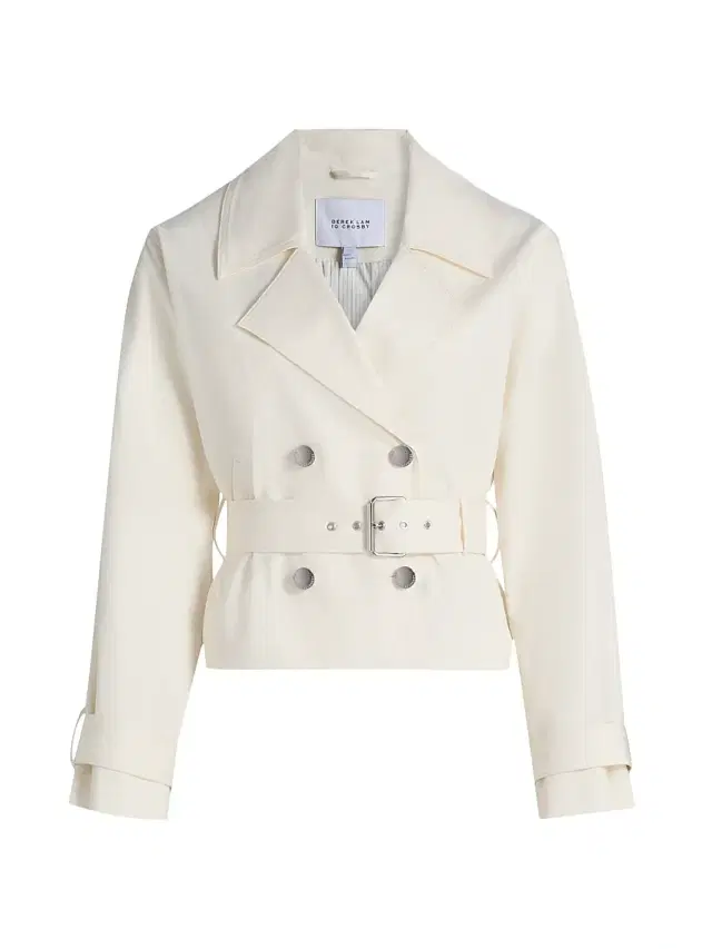 Derek Lam 10 Crosby Women's Renata Stretch Twill Cropped Trench Coat - Soft White