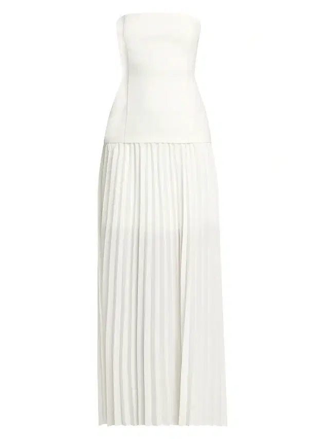 Generation Love Women's Cody Crepe Strapless Pleated Maxi Dress - White